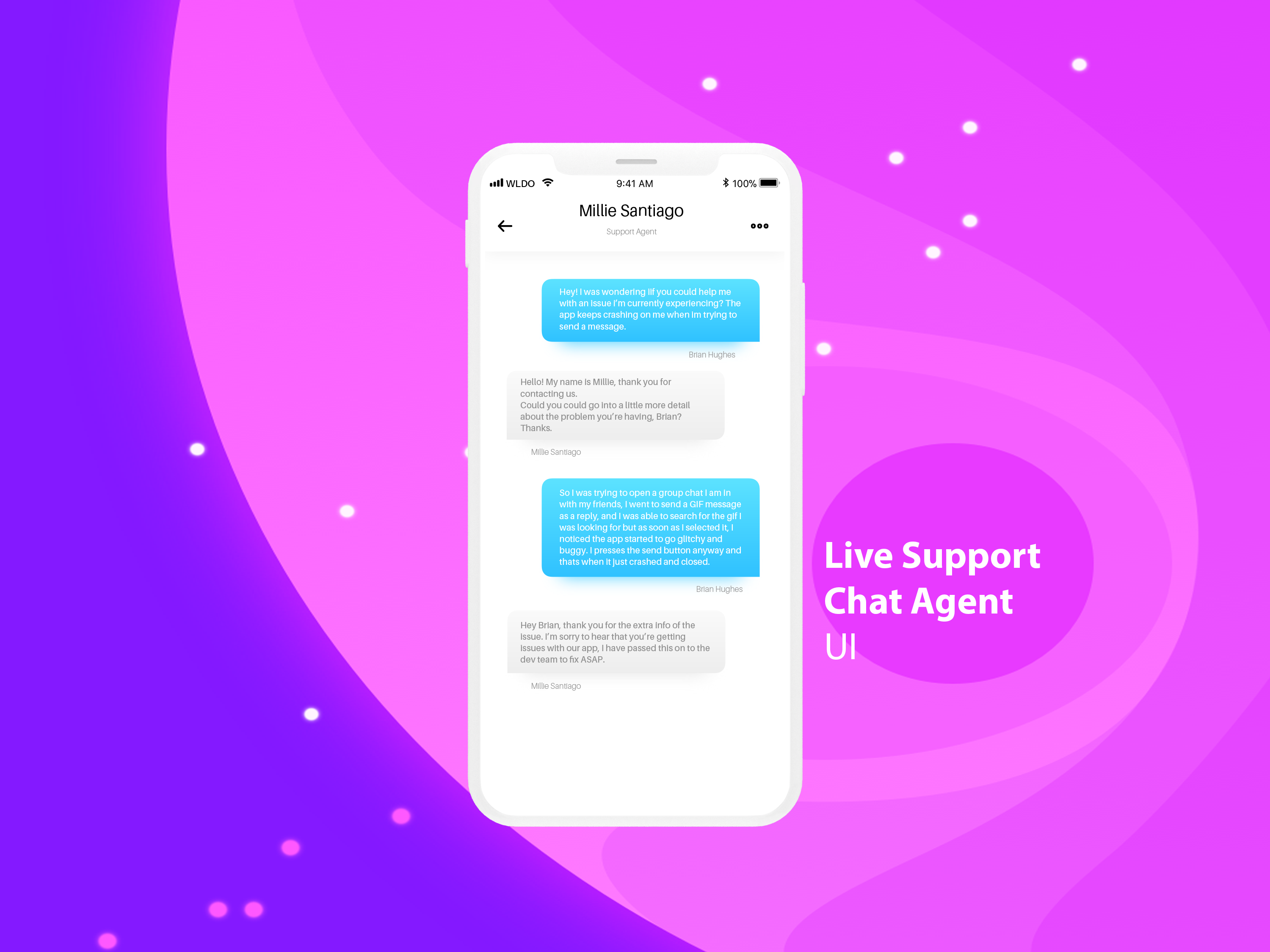 Live Chat Support Agent UI
